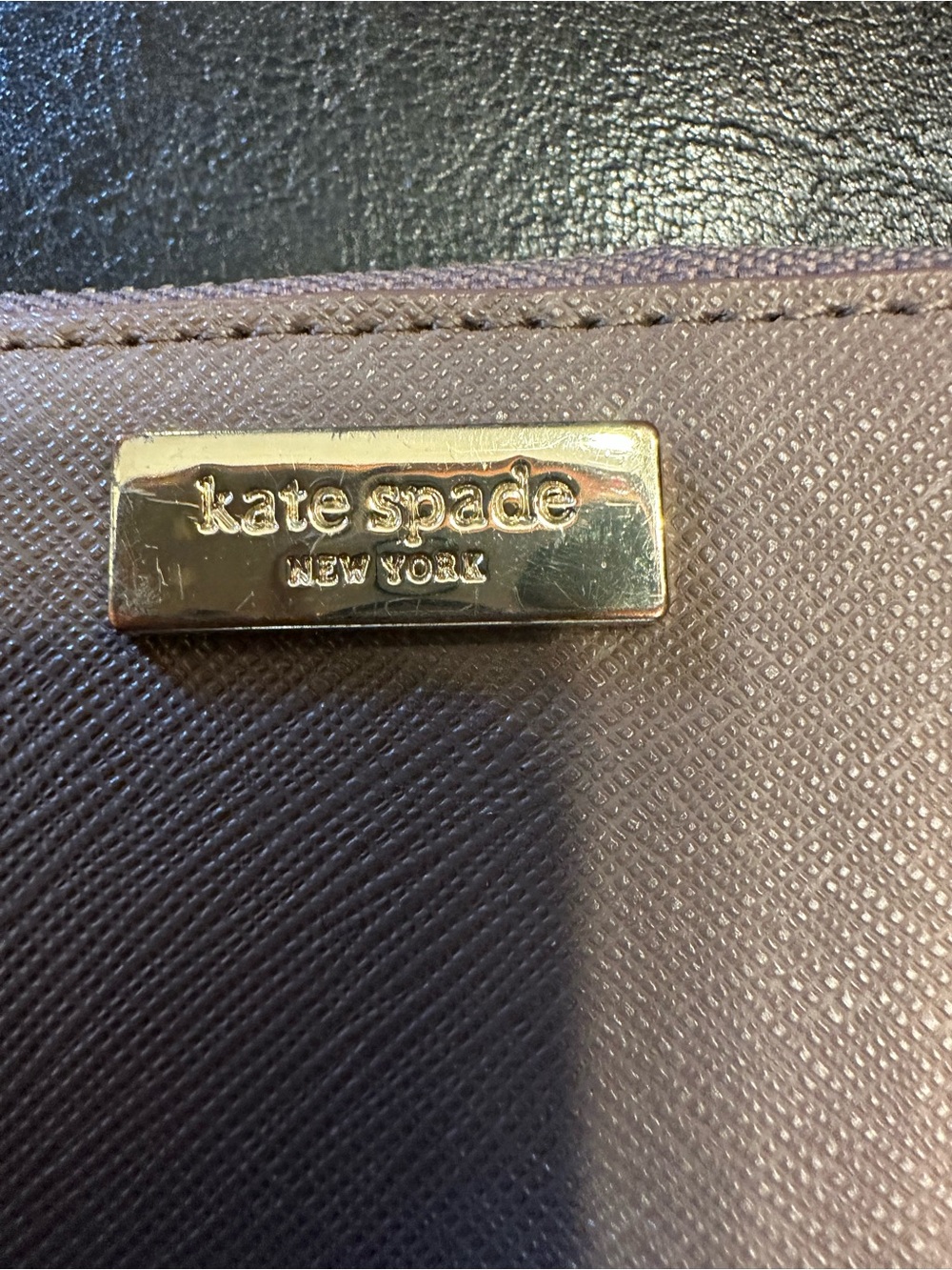 Kate Spade New York Saffiano Leather Zip-Around Mini Wallet in Taupe - Picture 2 of 11